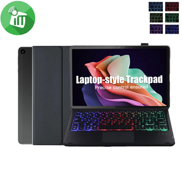 SE104T Smart Bluetooth Keyboard Leather Case With Touchpad and Light For Huawei MatePad SE 10.4