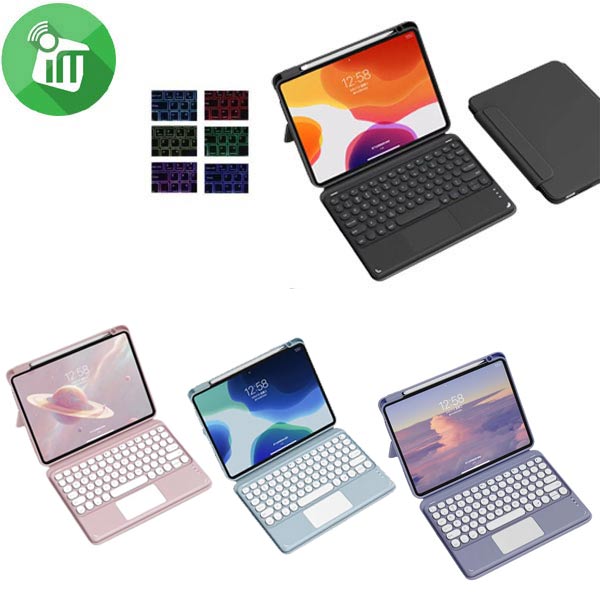 SX209T Smart Bluetooth Keyboard Leather Case With Touchpad and Light For iPad 10.9 10th (2022)