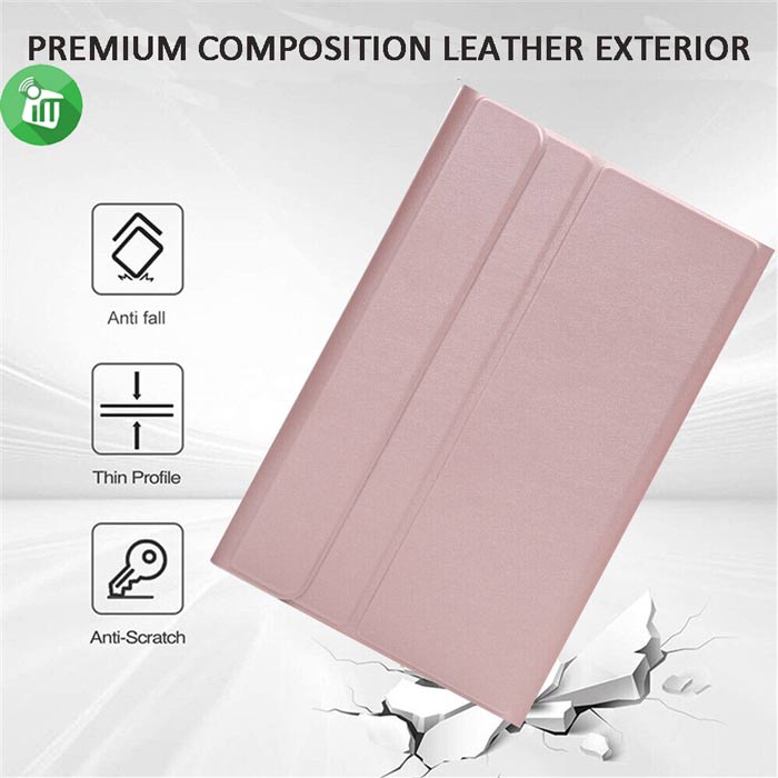 T220D Smart Bluetooth 3.0 Keyboard Leather Case With Light For Samsung Galaxy Tab A7 Lite