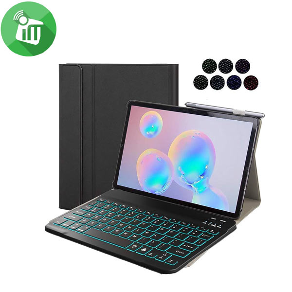 T510D Smart Bluetooth 3.0 Keyboard Leather Case With Light For Samsung Galaxy Tab A 10.1 (2019)