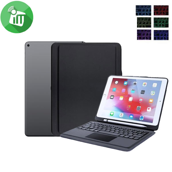 T5506D Smart Bluetooth Keyboard Leather Case With Touchpad and Light For iPad 10.2 (2019-2021)Pro 10.5 (2017)Air (2019)