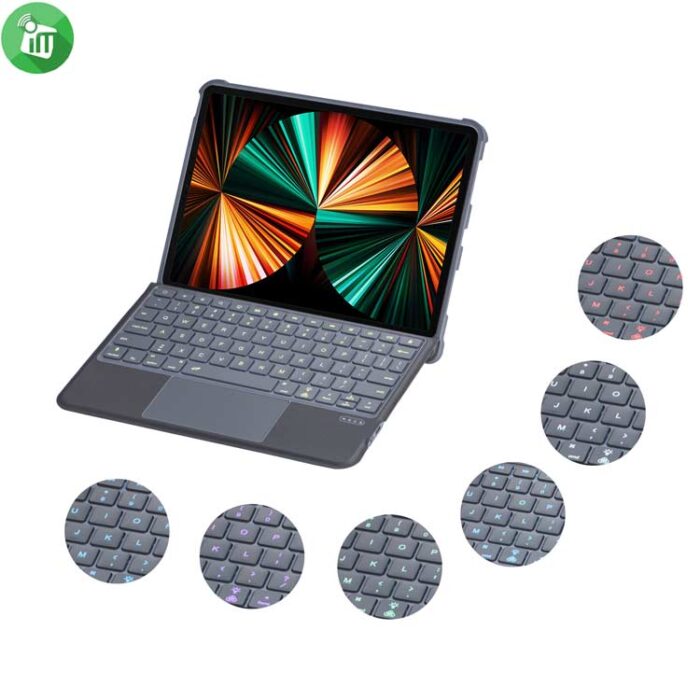 T5507D Smart Bluetooth Keyboard Leather Case With Touchpad and Light For iPad Air 4th5th (2020-2022)iPad Pro 11 (2020-2022)