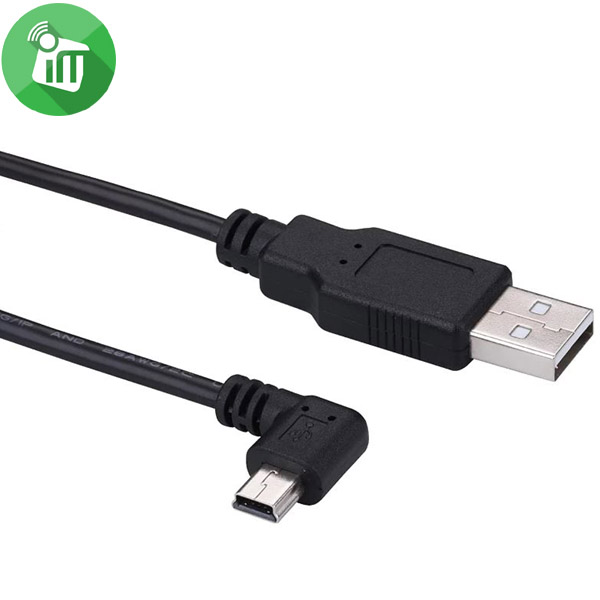 USB 2.0 Male to Mini-B 5-Pin Left Angle Cable (0.3M)