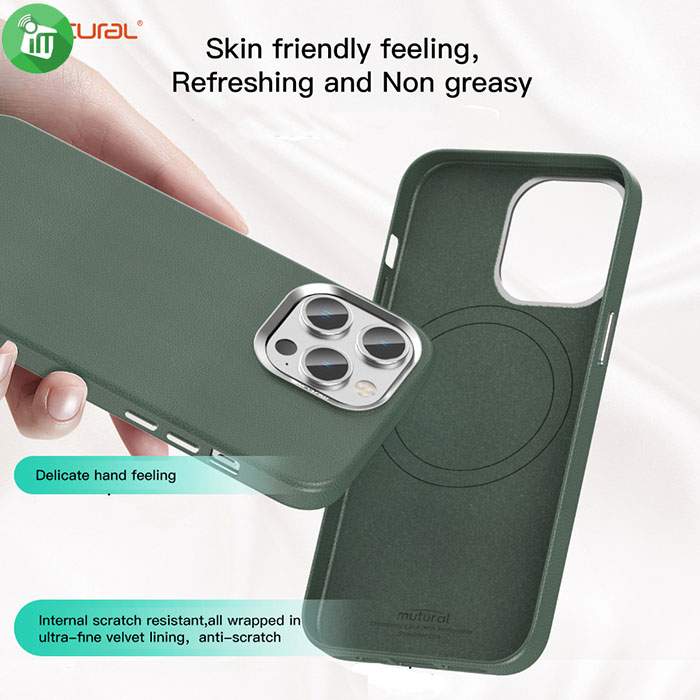 mutural Deluxe Series Magnetic Leather Hard Case iPhone 15 Pro