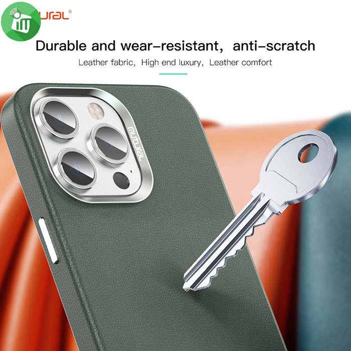 mutural Deluxe Series Magnetic Leather Hard Case iPhone 15 Pro