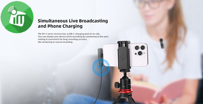 BOYA BY-V1 Ultracompact 2.4GHz Wireless Microphone System (Lightning)