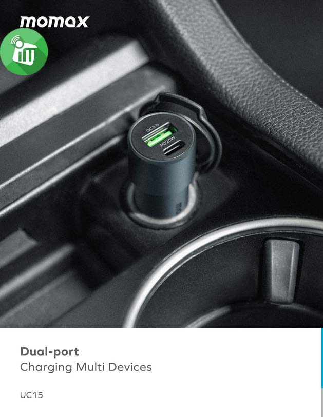 Momax UC15 38W Dual Output Car Charger