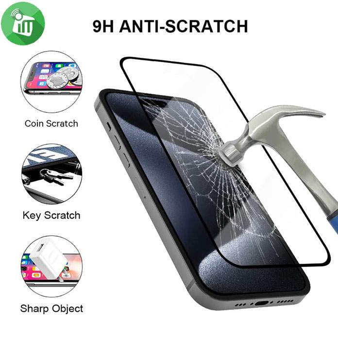 Vmax Screen Protector 2.5D Full Glue Full cover Tempered Glass For iPhone 15