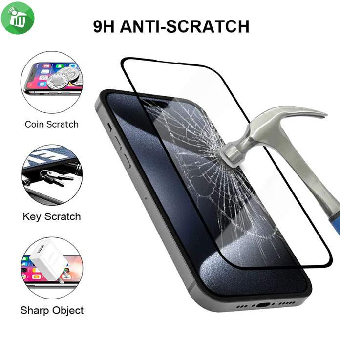 Vmax Screen Protector 3D Full Cover Tempered Glass For iPhone 15 Pro