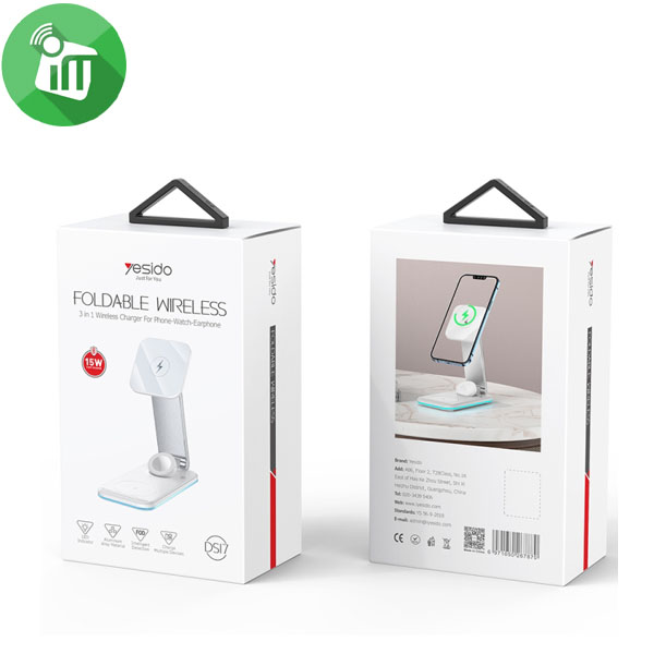 Yesido DS17 15W 3in1 Foldable Desktop Wireless Charger - Image 3
