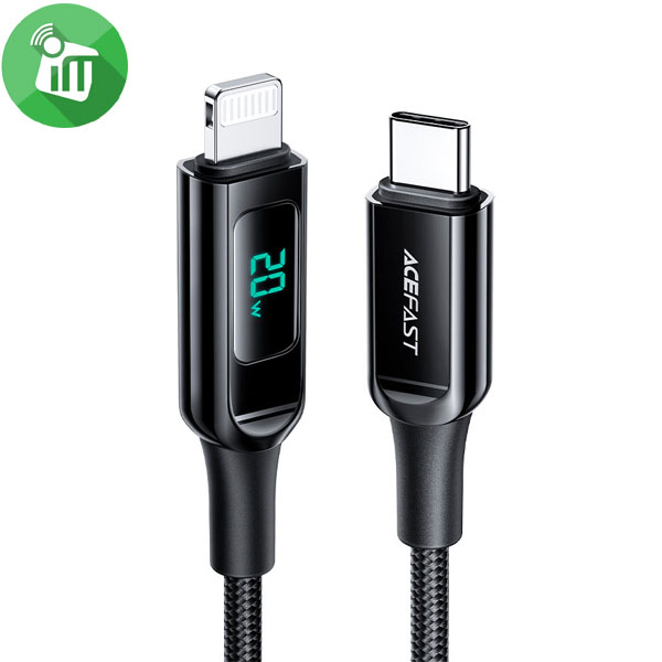 ACEFAST C6-01 USB-C to Lightning Cable 30W With LED Display (1.2m/3.9ft)