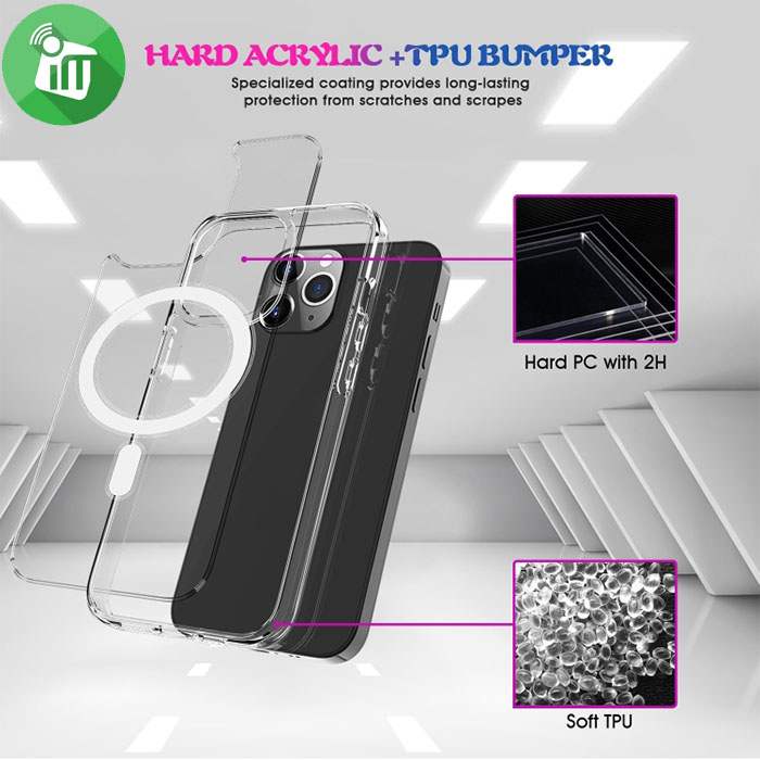 DfansDesign Crystal Shield Series Magnetic Hard Case iPhone 15 Pro