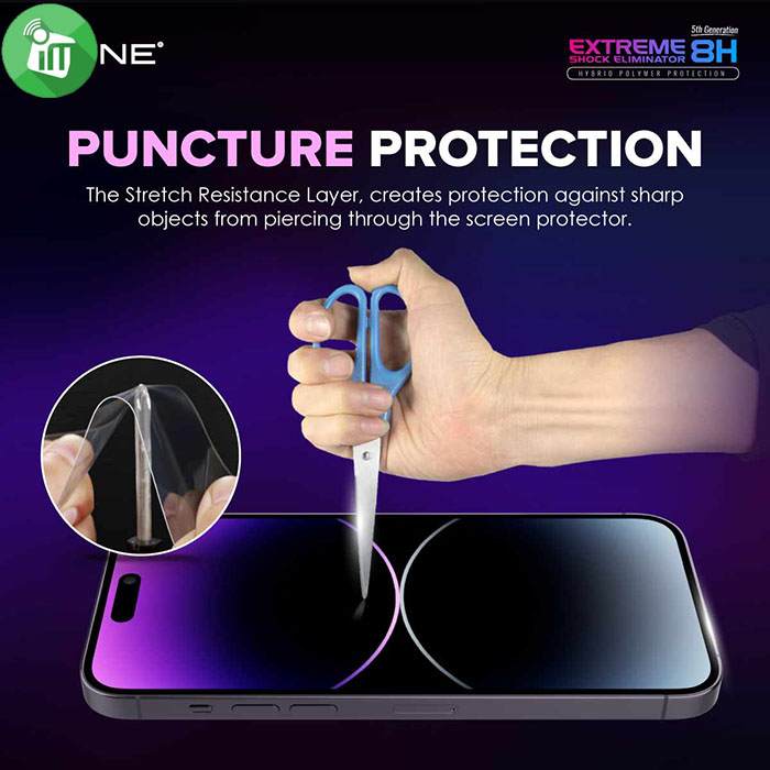 X.One Extreme 2.5D Full Coverage Shock Eliminator (5th Generation) Screen Protector For iPhone 15