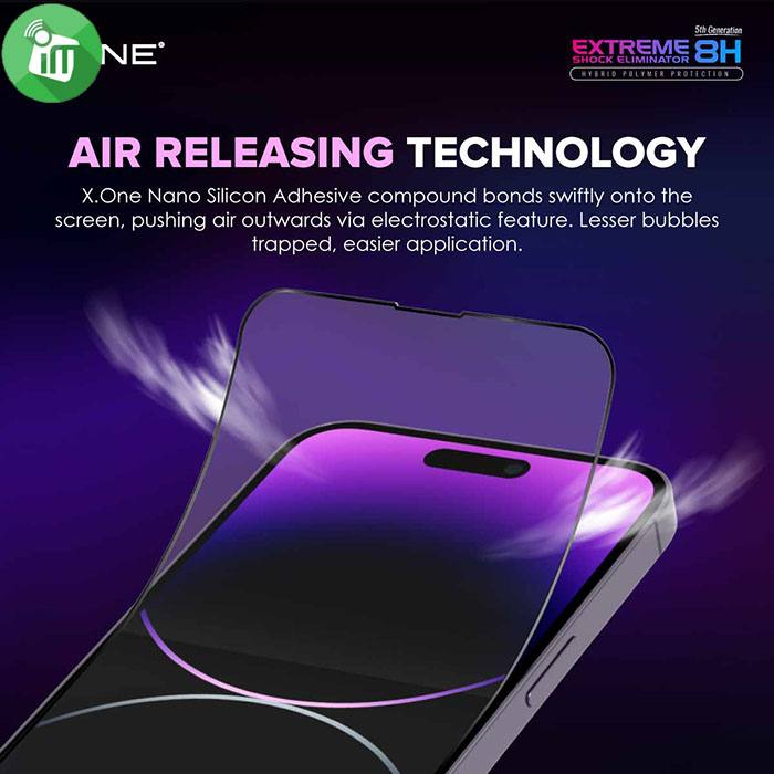 X.One Extreme 2.5D Full Coverage Shock Eliminator (5th Generation) Screen Protector For iPhone 15
