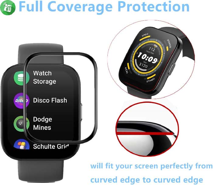 iScreen PMMA Film Full Coverage TPU Screen Protector Amazfit Bip 5