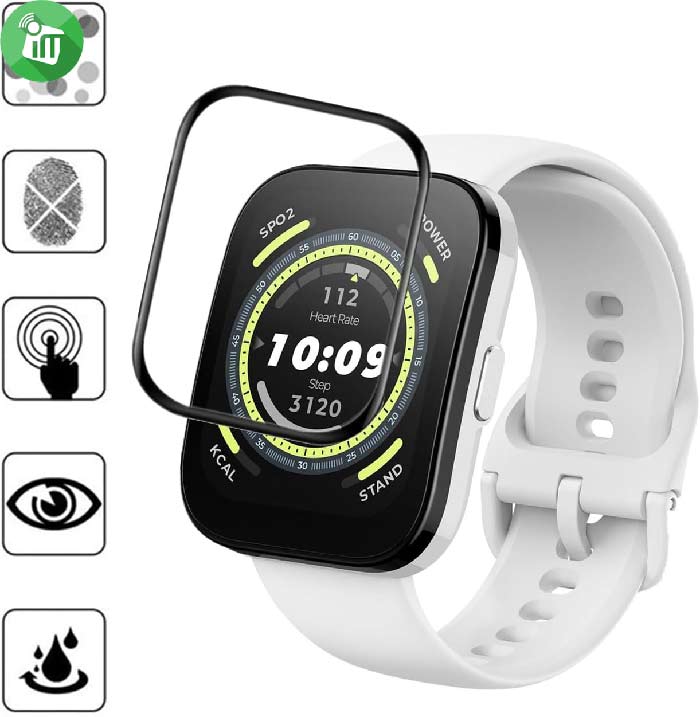 iScreen PMMA Film Full Coverage TPU Screen Protector Amazfit Bip 5