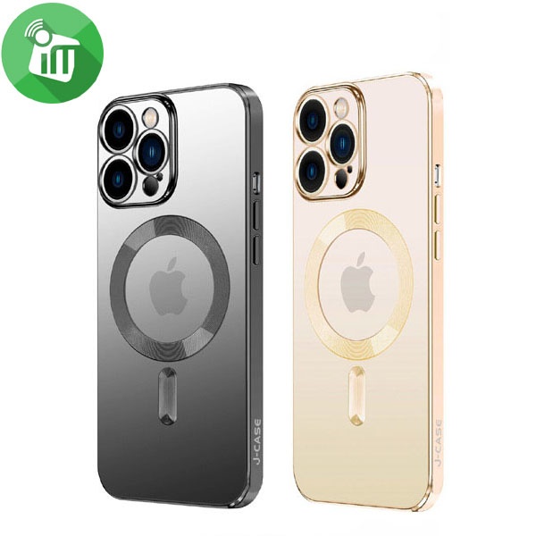 j-Case Magnetic Series Classic Crystal TPU Lens Protection Case For iPhone 15 Pro Max