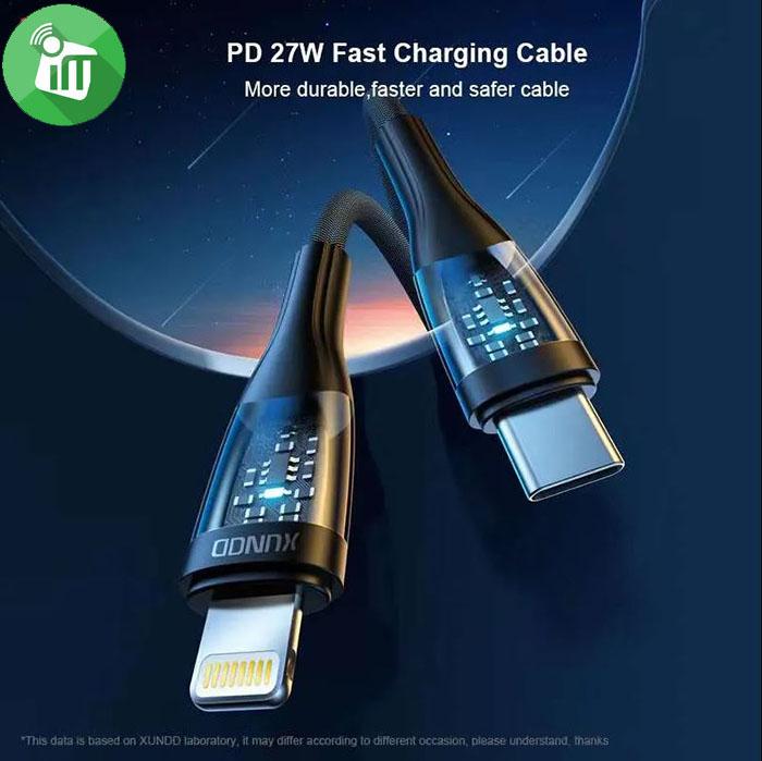 Xundd XDDC-020 Lightning to USB-A Data Cable 2.4A With Light (1.2m)