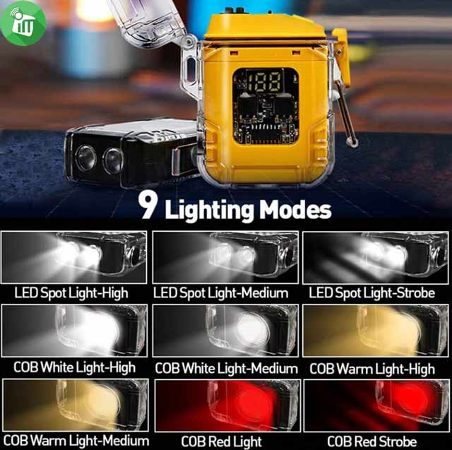 Arc Electric Lighter With LED Flashlight Rechargeable