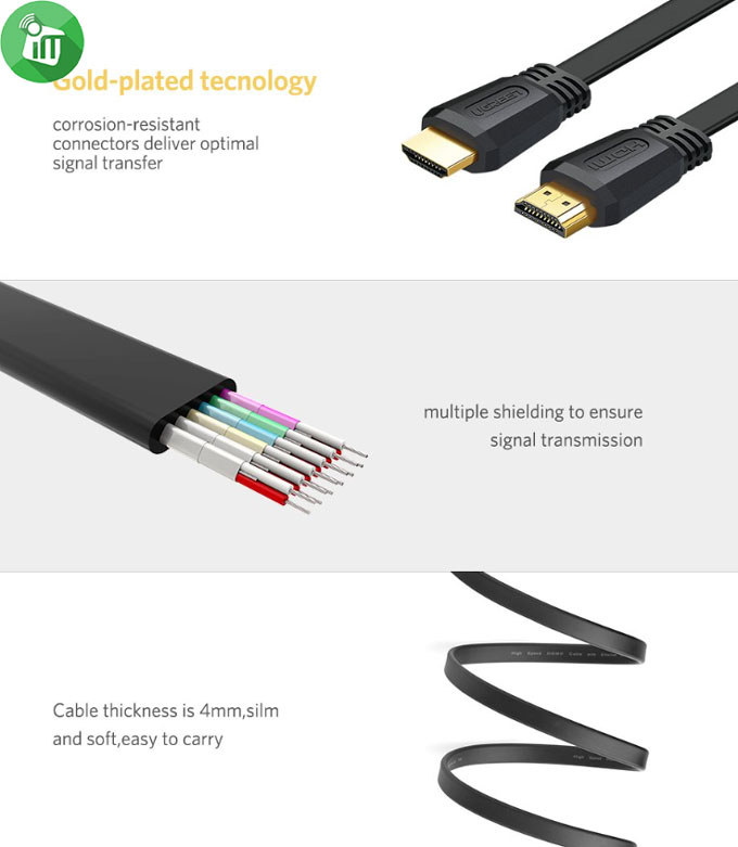 HDMI To HDMI Flat Cable 3M