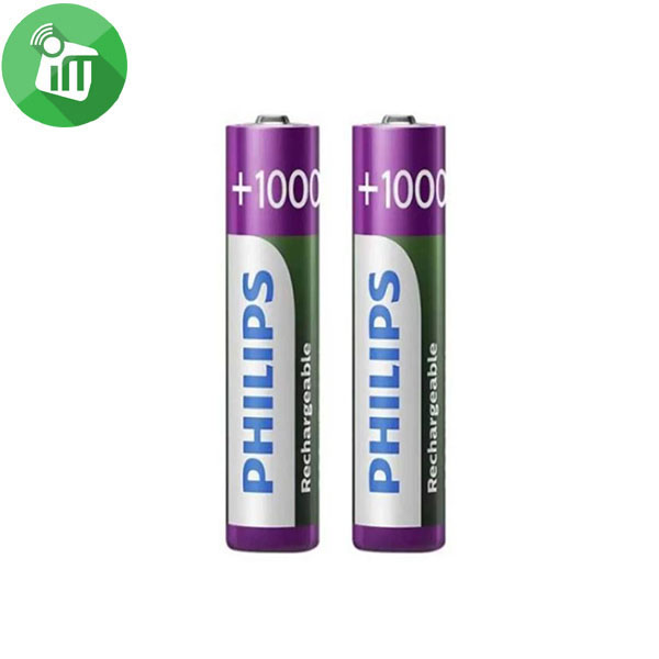 Philips 2PCS AAA 1.2V Rechargeable Battery 1000mAh
