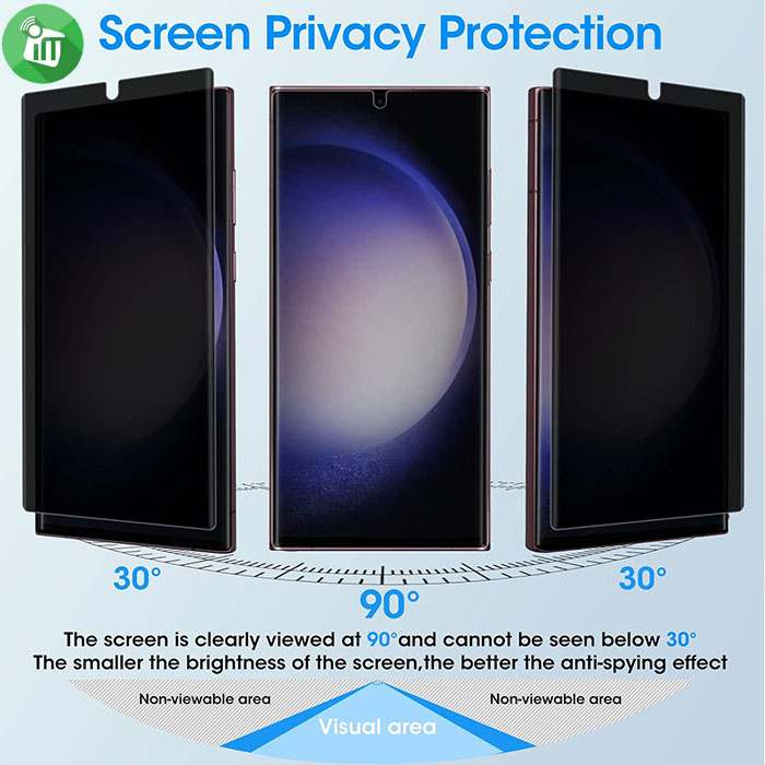 iScreen UV Privacy Full Glue Curved Glass Screen Protector Samsung Galaxy S22 Ultra