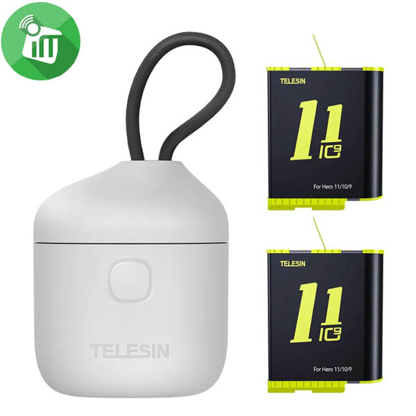 TELESIN Allin Box Portable Storage Charger with 2 Batteries for GoPro Hero 12/11/10/9 - Image 2