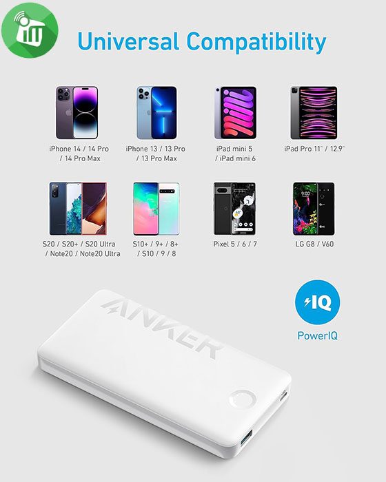 Anker 323 PowerCore PIQ 12W USB-C 10000mAh Power Bank (A1334)