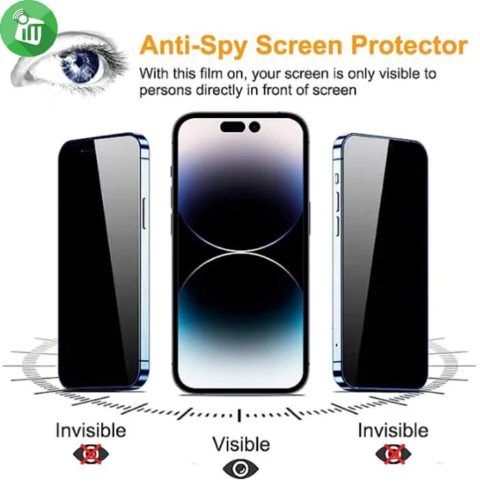 KuZoom 3D Privacy Glass Film Screen Protector iPhone 15 Pro Max