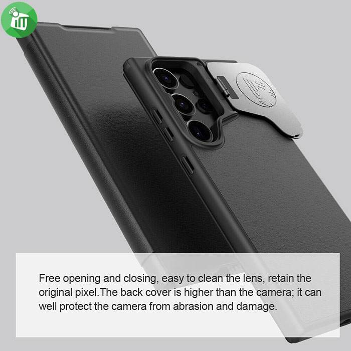 Nillkin Qin Prop Plain Leather + Cloth Case Samsung Galaxy S24 Ultra