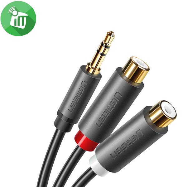 UGREEN 10547 3.5mm Male to 2 RCA Female Cable (25cm)