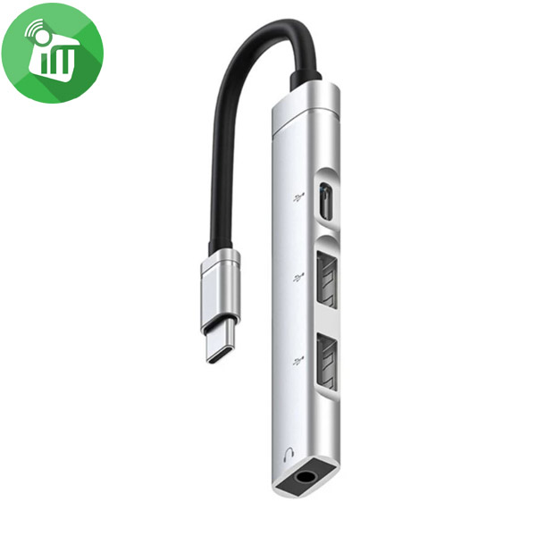 USB-C HUB 4 Ports to 3.5mm/ PD/ 2 USB-A (OTG-019)