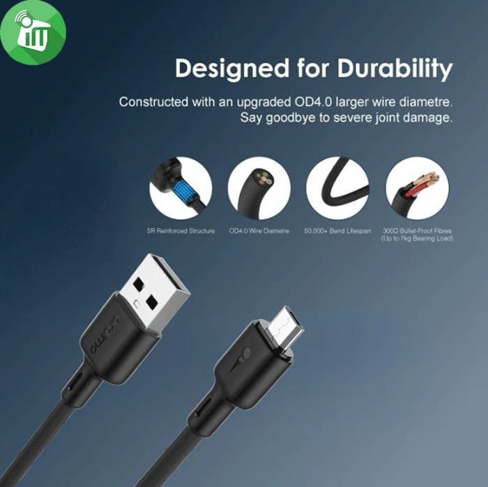 Oraimo Duraline 2 Series USB-A to Micro Cable 2A (1m)