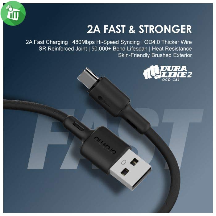 Oraimo Duraline 2 Series USB-A to Type-C Cable 2A (1m)