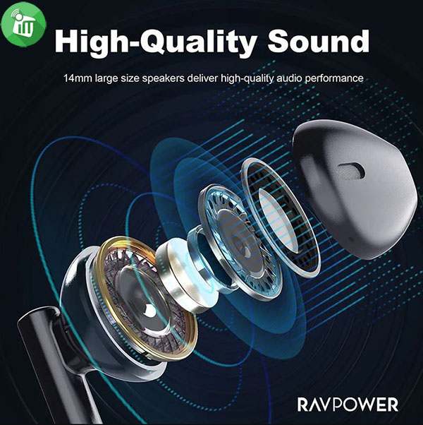 RAVPower RP-BH1006 Stereo Wired Type-C Earphone