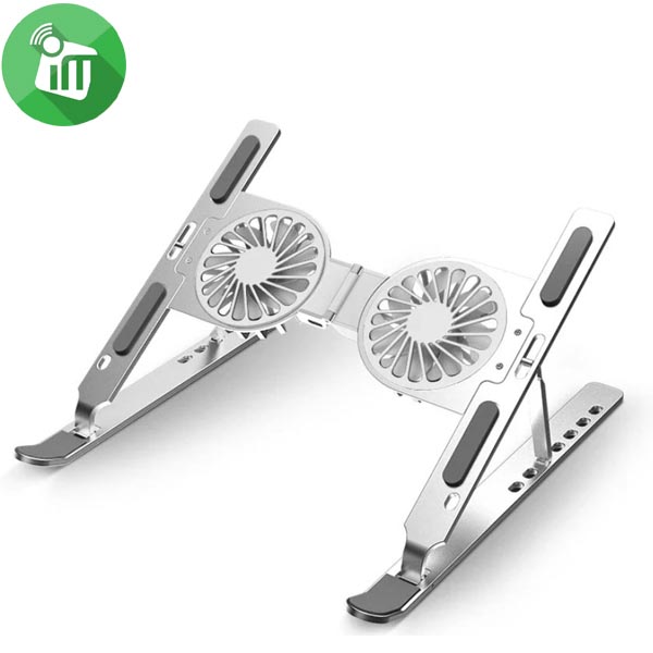 Dual Fan Cooling Aluminum Foldable Laptop Stand - Image 2