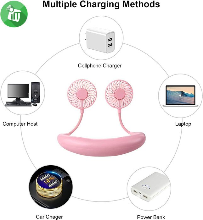 USB Rechargeable Wearable Neck Sport Fan