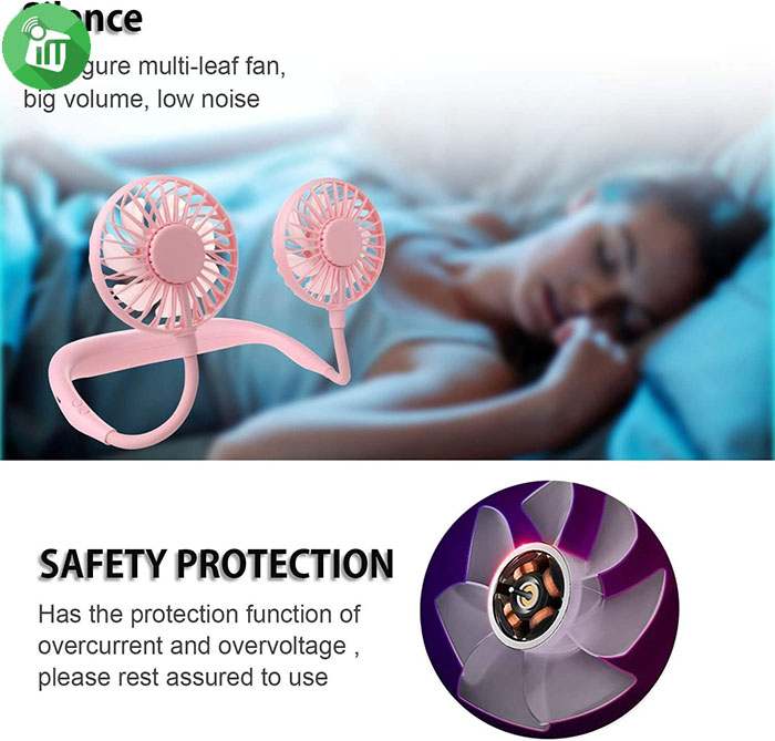 USB Rechargeable Wearable Neck Sport Fan