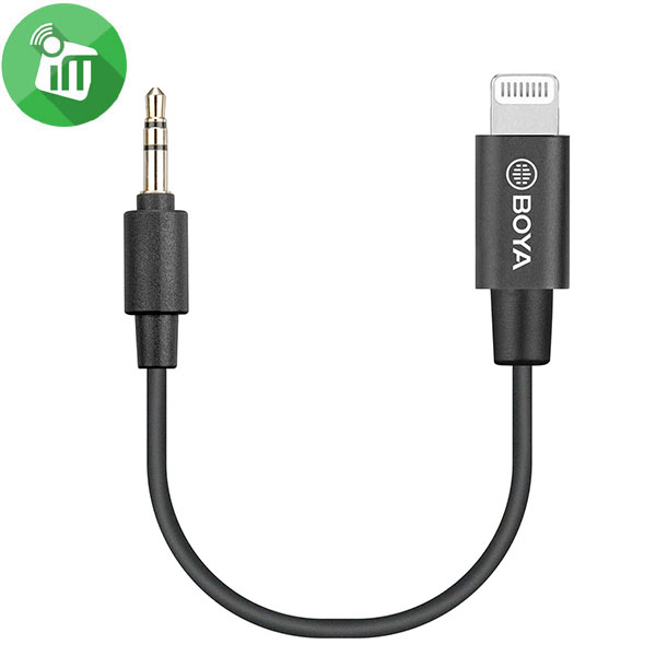 BOYA BY-K1 3.5mm TRS Male to Lightning Male Audio Adapter