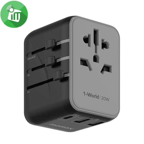 Momax UA11 1-World PD 20W 3 ports + AC Travel Adapter - Image 2