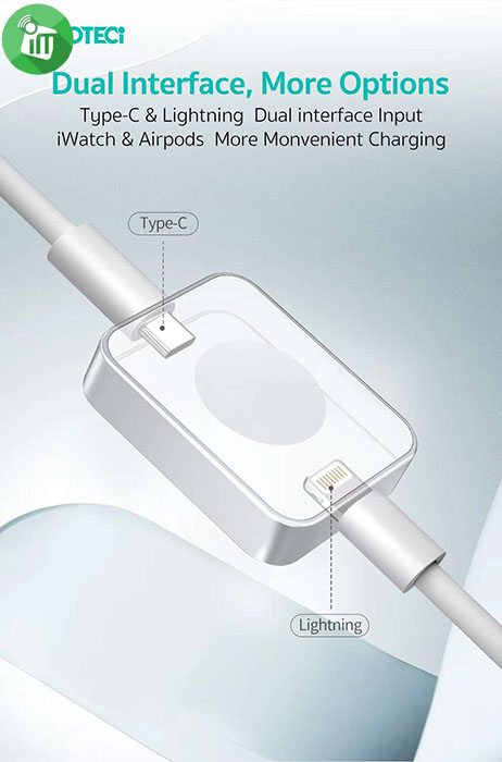 COTEetCI 26005 Dual interface iWatch and Airpods/Pro Wireless Charger
