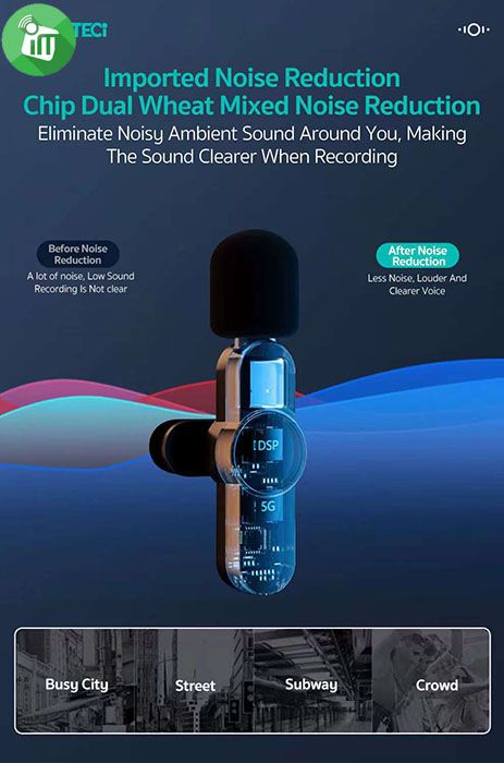COTEetCI 74006 Lightning Wireless Microphone (1 Drag 1 Single Mic)