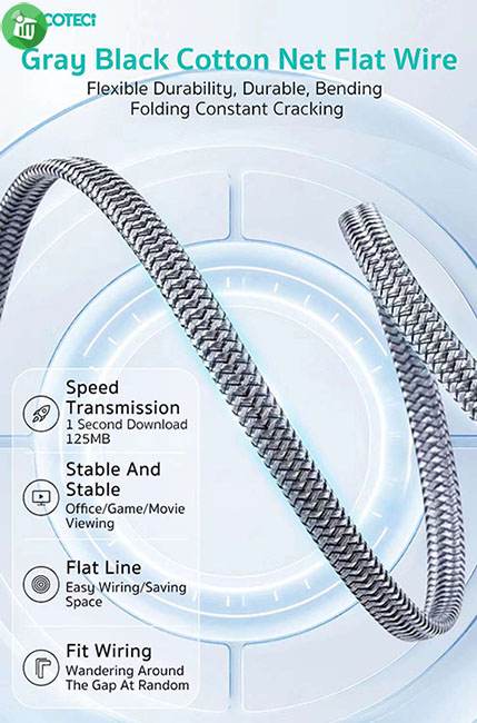 COTEetCI 87502 CAT7 Ten Gigabit Network Cable (1m)