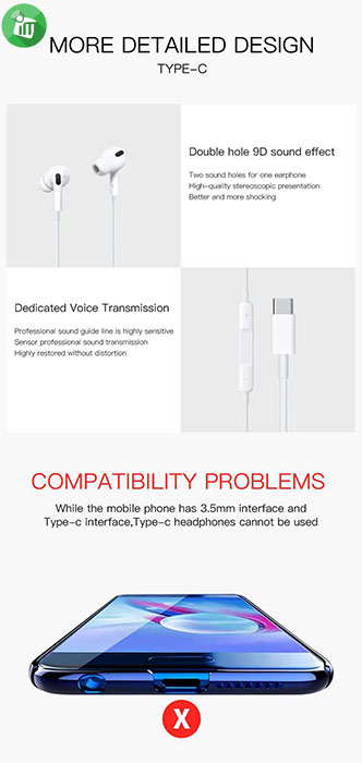COTEetCI CS8803 In-Ear Wired Stereo Type-C Earphone