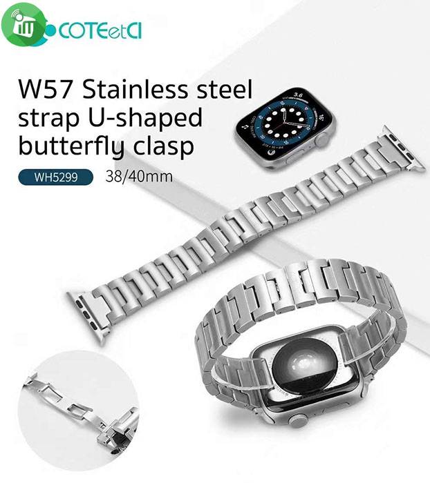 COTEetCI W57 Fine Steel U-Shaped Bow Band iWatch (38/40/41/42mm)