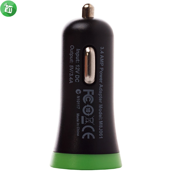 Budi M8J061M 2 USB Car Charger With Micro Cable (1.2M4FT)