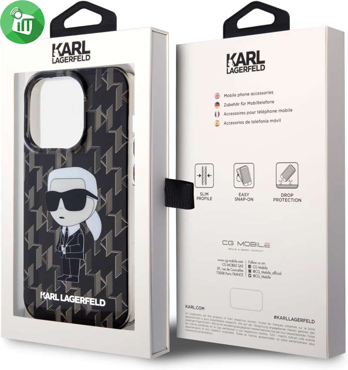 Karl Lagerfeld IML Hard Case iPhone 16 Pro Max With Ikonik Monogram