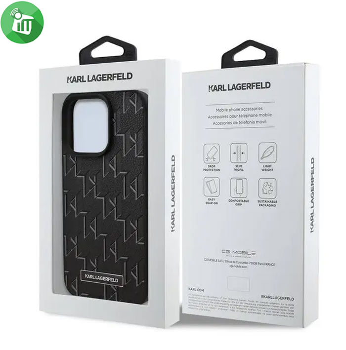 Karl Lagerfeld PU Leather Hard Case iPhone 16 Pro Max With Hot Stamp Karl