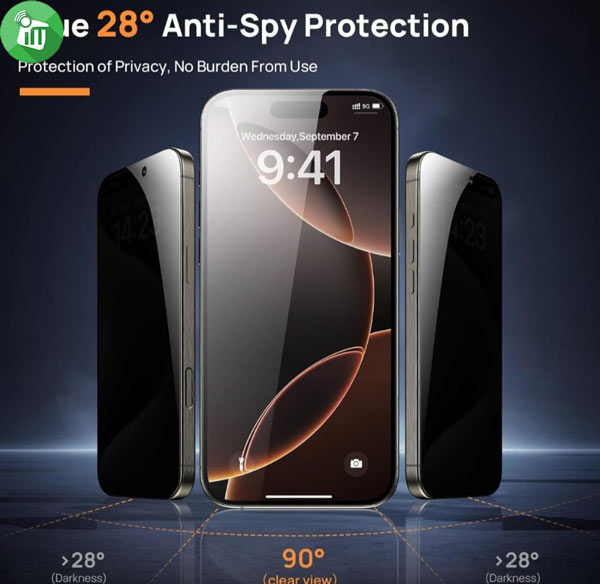 KingKong Full Glue Privacy HD Glass Guard Screen iPhone 16