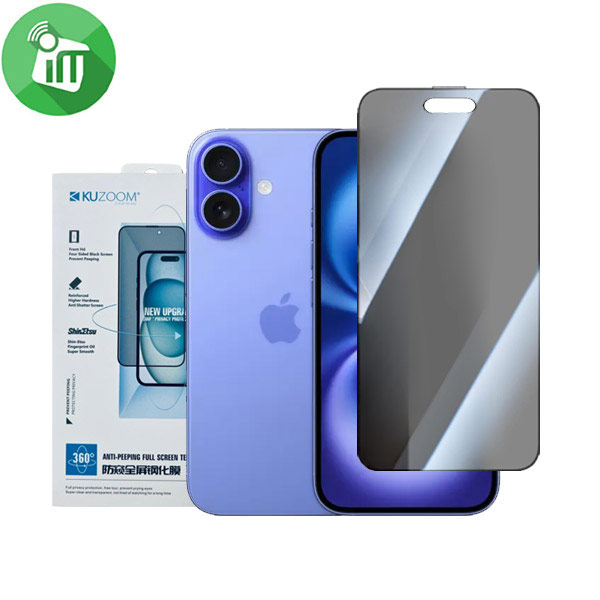 KuZoom 360 Anti-Peeping Full Glass Screen iPhone 16